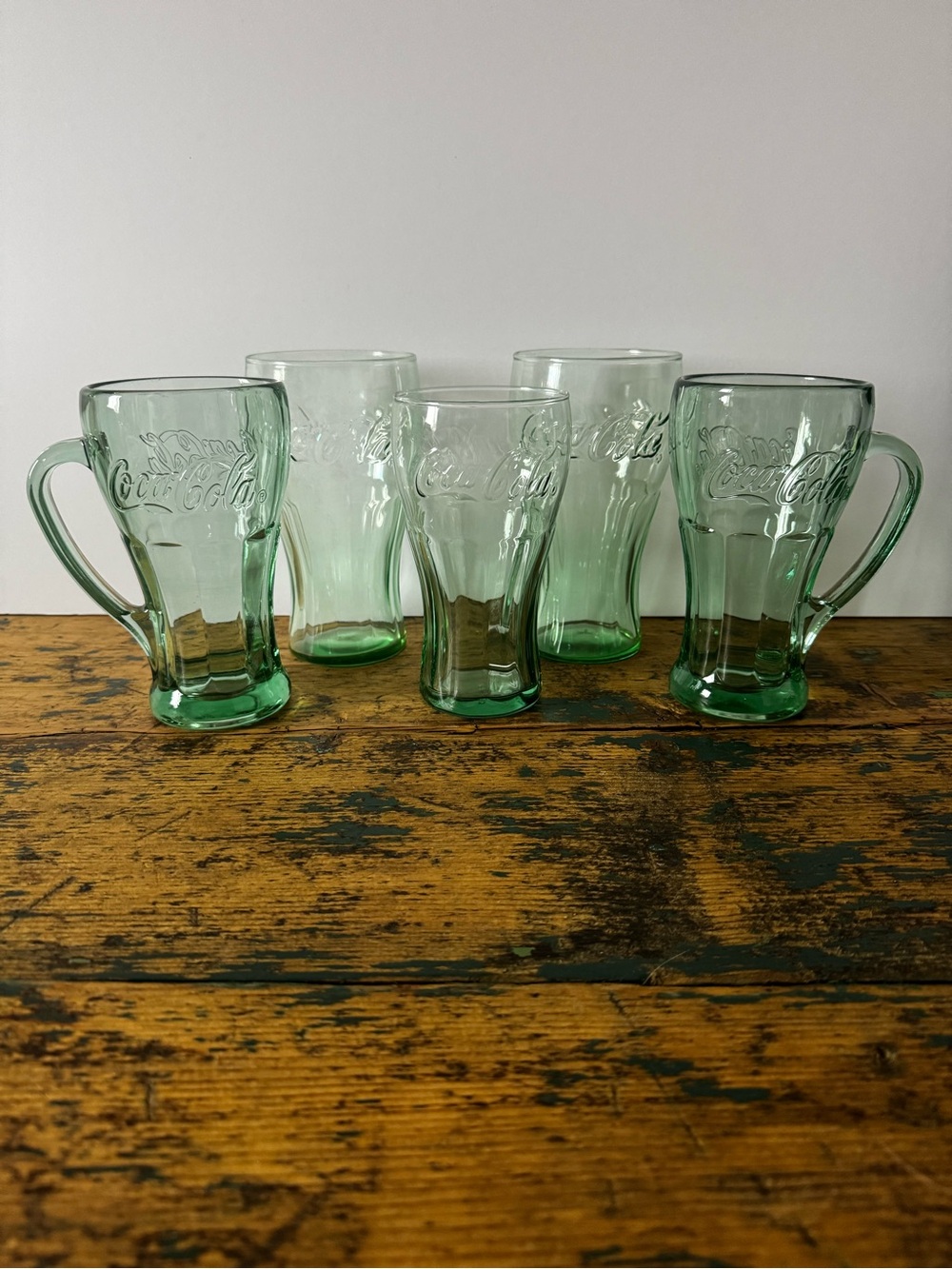 Coca Cola Green Glass Mug and Tumbler Set